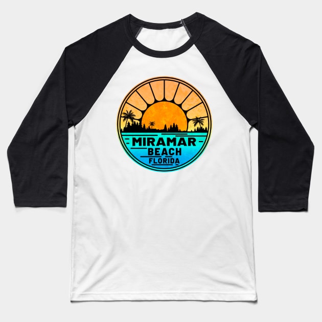 Miramar Beach Florida Palms Panhandle Emerald Coast Baseball T-Shirt by TravelTime